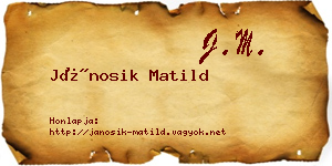 Jánosik Matild névjegykártya